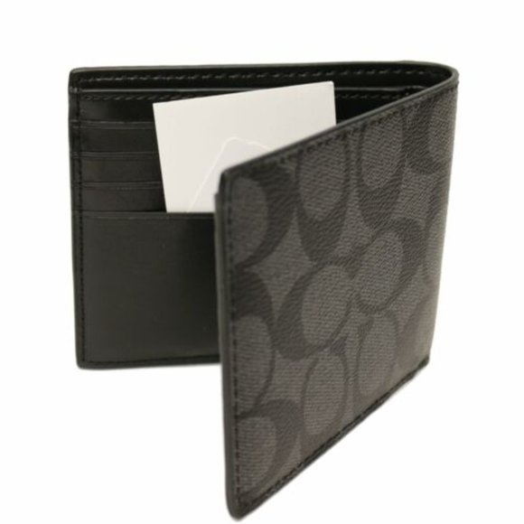 NEW Coach  Double Bill Signature PVC Men Wallet - Picture 4 of 5